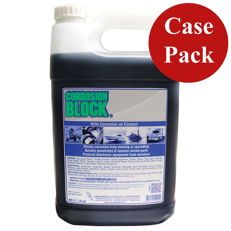 Corrosion Block Liquid 4-Liter Refill  Non-Hazmat, Non-Flammable & Non-Toxic *Case of 4*  Boat Box