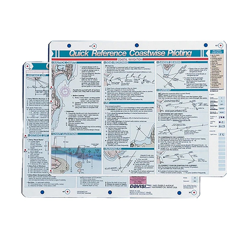 Davis Quick Reference Coastwise Piloting Card  Boat Box