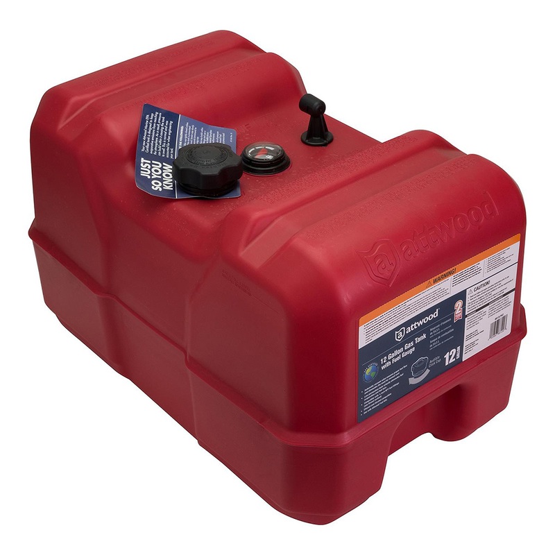Attwood Portable Fuel Tank  12 Gallon w/Gauge  Boat Box