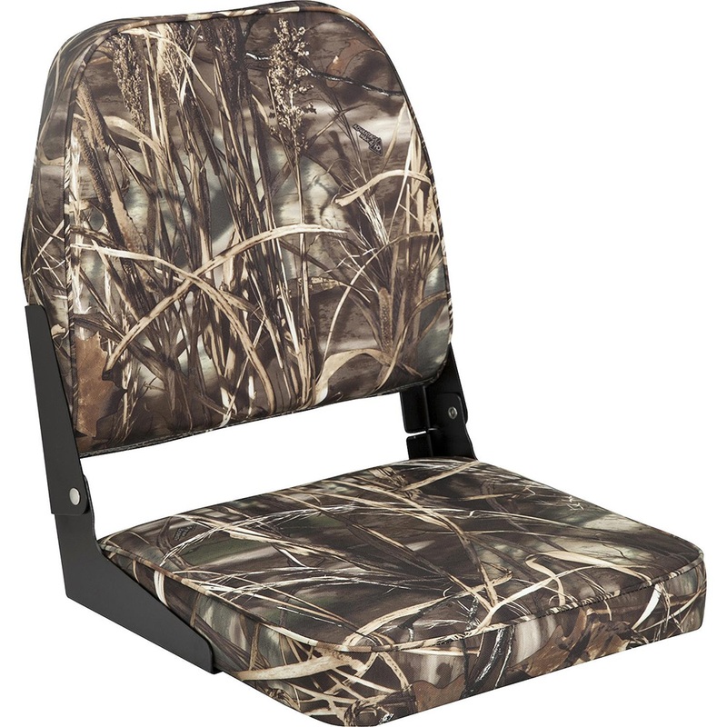 Attwood Swivl-Eze Low Back Padded Flip Seat  Camo  Boat Box