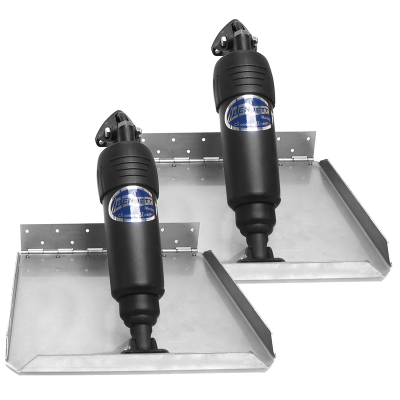 Bennett BOLT 1212ED Electric  Edge Mount Limited Space Trim Tab Kit  12V  12 x 12  Boat Box