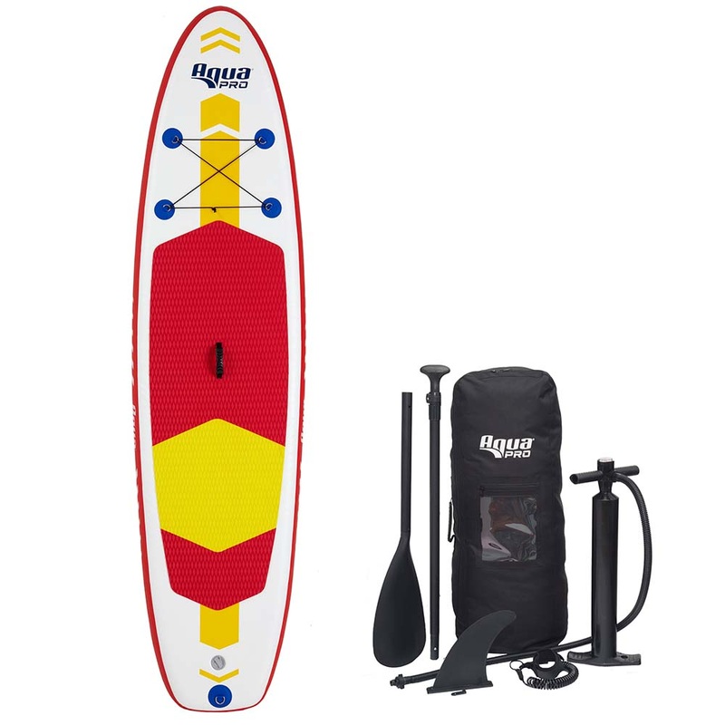 Aqua Leisure 10′ Inflatable Stand-Up Paddleboard Drop Stitch w/Oversized Backpack f/Board & Accessories  Boat Box