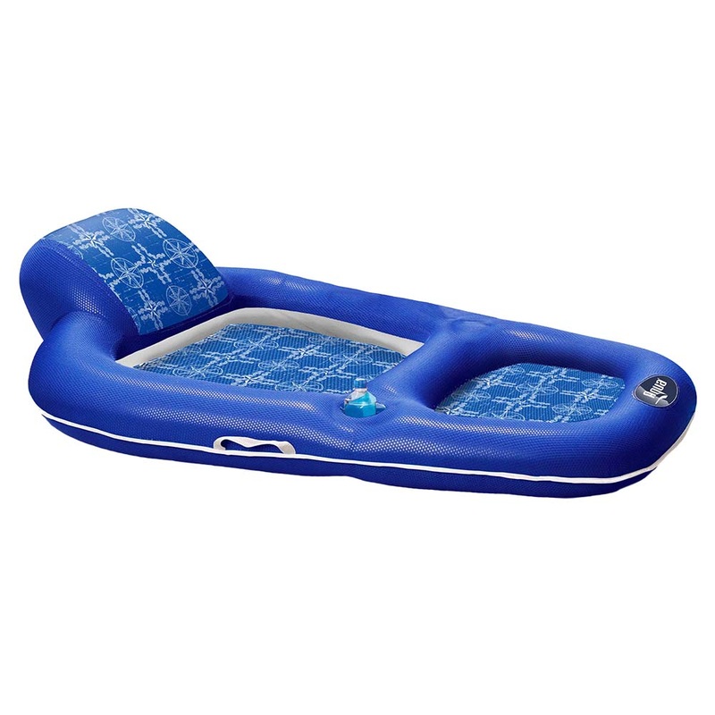 Aqua Leisure Luxury Recliner Lounge  Compass Rose Royal Blue  60 x 36  Boat Box