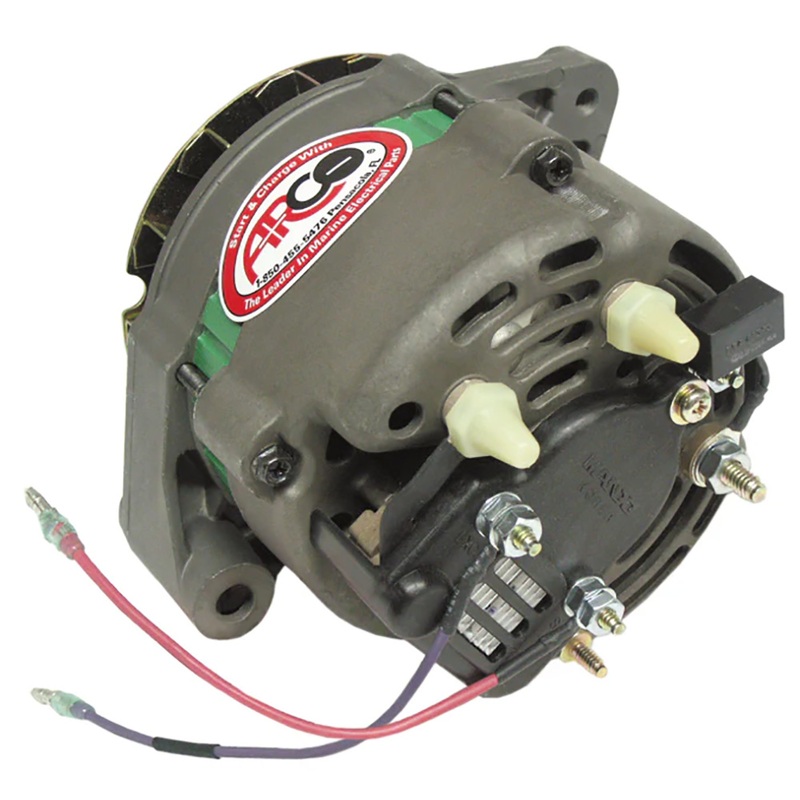 ARCO Marine Premium Replacement Alternator w/Multi-Groove Serpentine Pulley  12V & 65A  Boat Box
