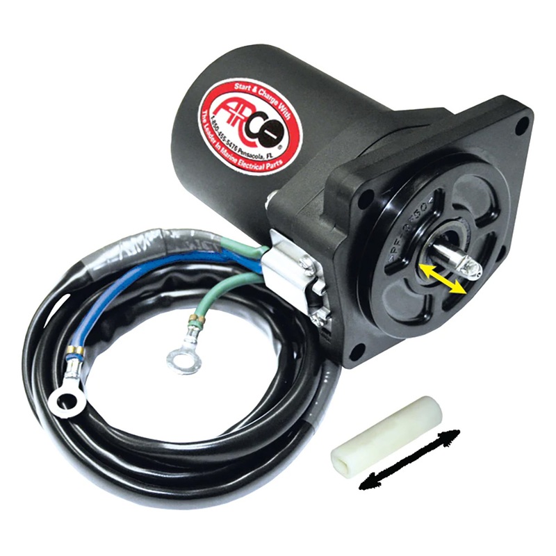ARCO Marine Replacement Outboard Tilt Trim Motor  Yamaha-4 Bolt, 5/8 Flat Blade Shaft  Boat Box