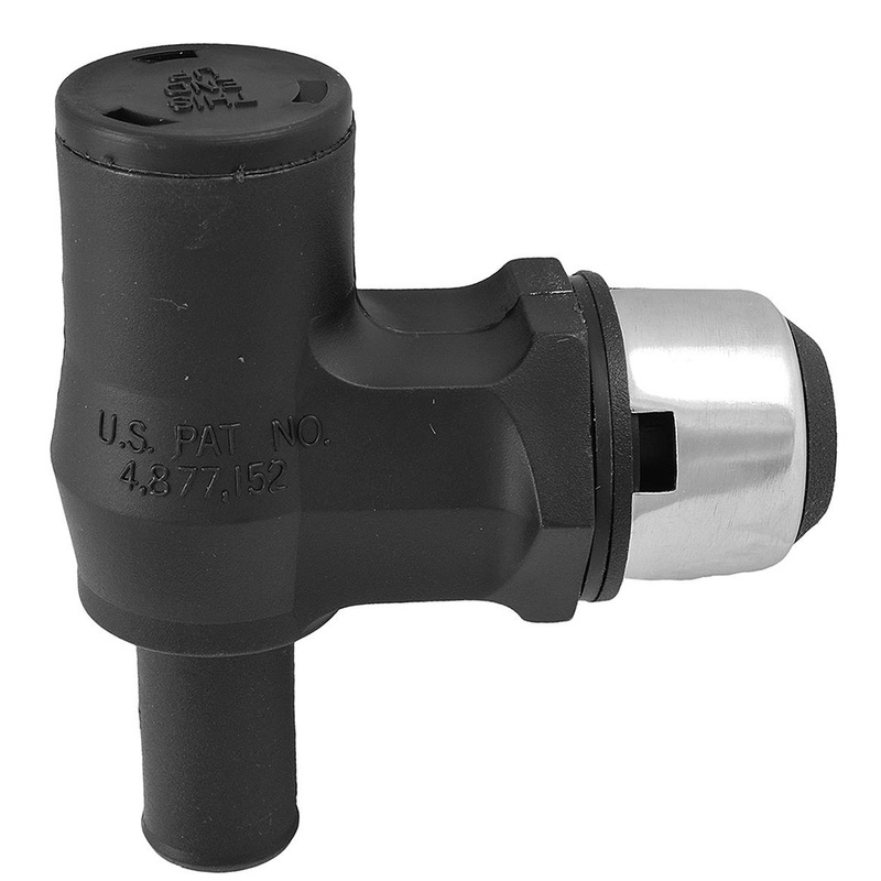 Attwood 90 P-Trap Fuel Tank Vent  Black w/Stainless Steel Trim Cover  Boat Box