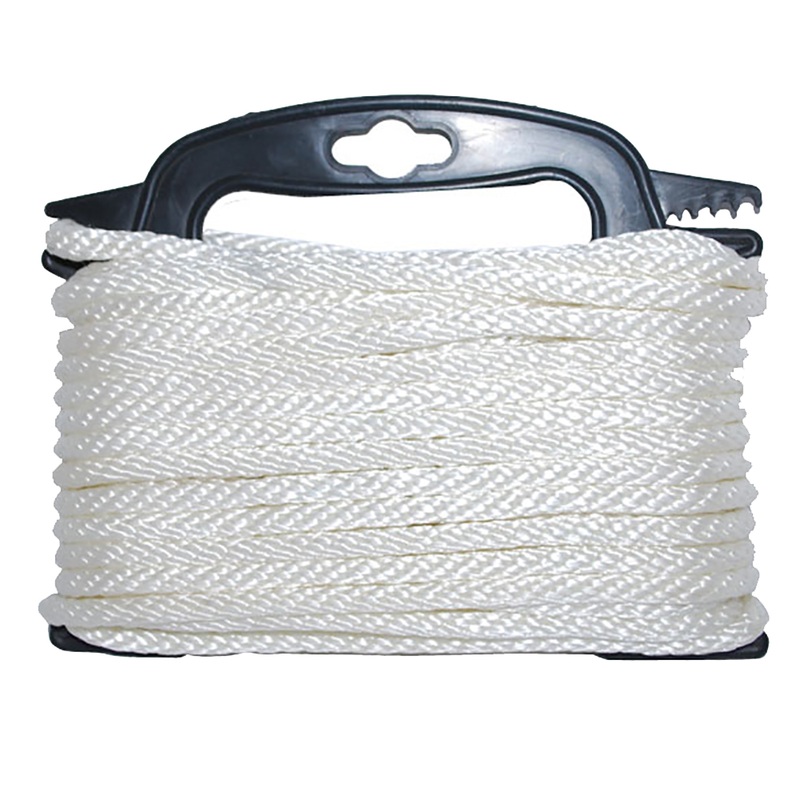 Attwood Braided Nylon Rope  3/16 x 100  White  Boat Box