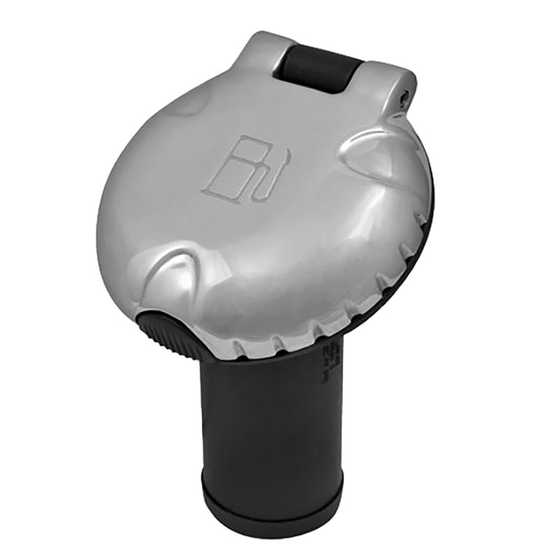 Attwood Deck Fill f/Carbon Canister System  Angled Body & Scalloped Chrome Cap  Boat Box