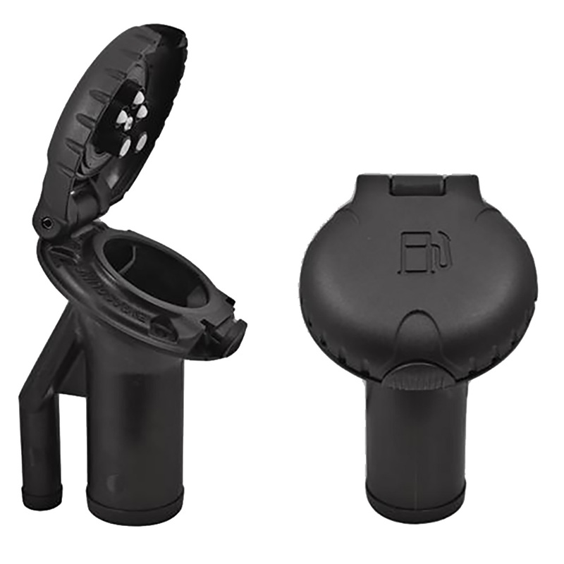 Attwood Deck Fill f/Pressure Relief Systems  Angled Body & Scalloped Black Plastic Cap  Boat Box