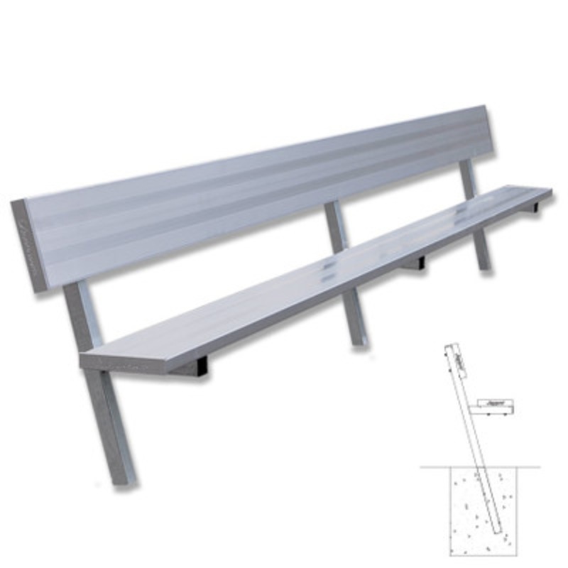 Jaypro Sports Permanent Player Bench with Seat Back – 15′