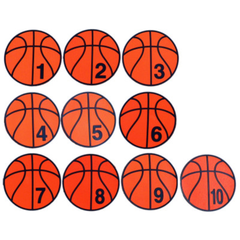 12 Numbered Basketball Poly Spot Set