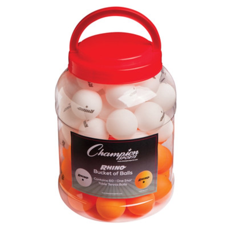 Rhino 1 Star Bucket of 60 Table Tennis Balls