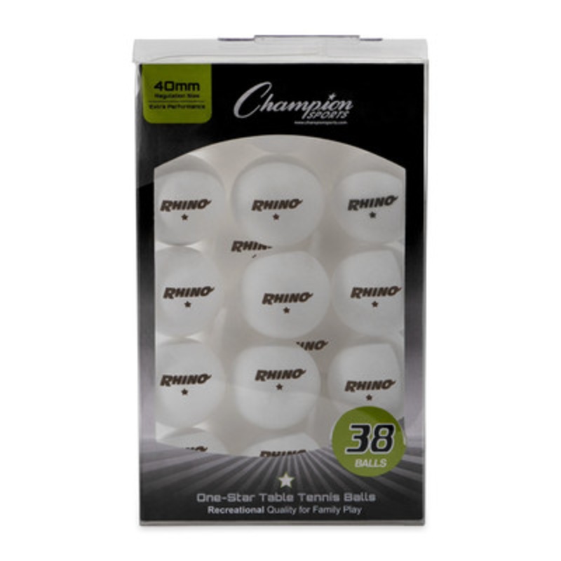 Rhino 1 Star Table Tennis Balls – 38 Ball Box