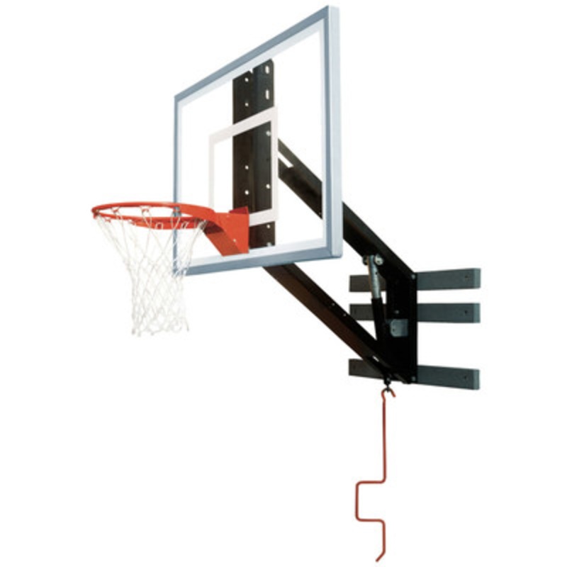 Bison PKG300 Zip Crank Wall Mounted Adjustable Basketball Hoop
