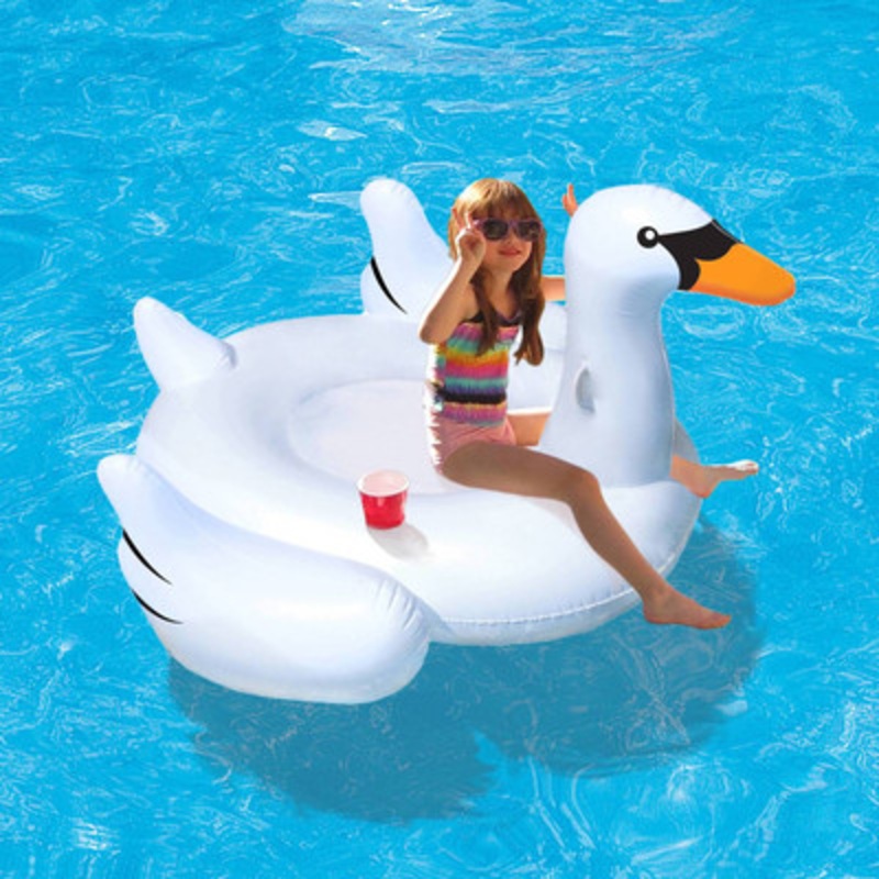 Elegant Giant Swan 73 Inflatable Ride-On Pool Float