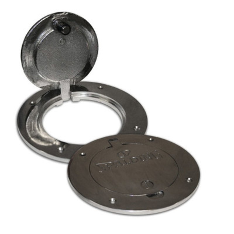 Spalding Locking Chrome Volleyball Floor Plates and Sleeves