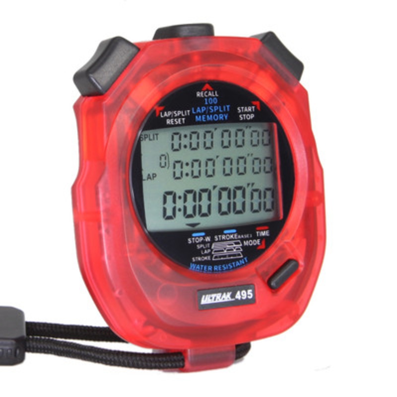 Ultrak 495 Stopwatch – Clear Red