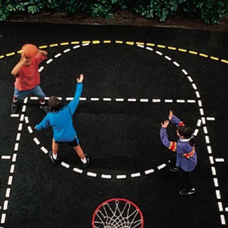 Basketball Court Stencil